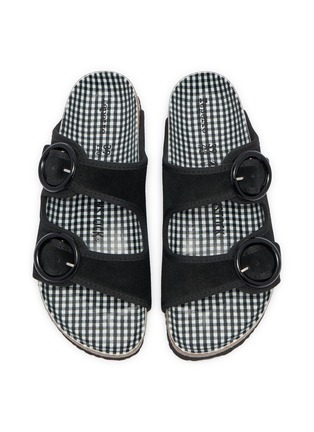 Detail View - Click To Enlarge - BIRKENSTOCK 1774 - Arizona Round Buckle Velvet Sandals