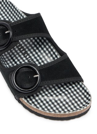 Detail View - Click To Enlarge - BIRKENSTOCK 1774 - Arizona Round Buckle Velvet Sandals