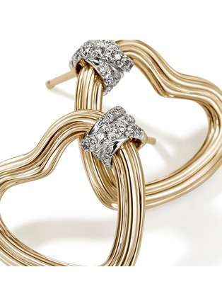 Detail View - Click To Enlarge - JOHN HARDY - Bamboo Heart 14K Gold Diamond Stud Earrings
