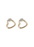 JOHN HARDY Bamboo Heart 14K Gold Diamond Stud Earrings