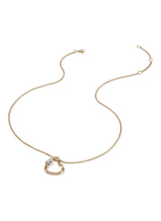 Detail View - Click To Enlarge - JOHN HARDY - Bamboo Heart 14K Gold Diamond Pendant Necklace — Size 16-18