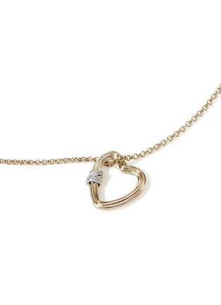 Detail View - Click To Enlarge - JOHN HARDY - Bamboo Heart 14K Gold Diamond Pendant Necklace — Size 16-18