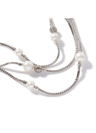 Detail View - Click To Enlarge - JOHN HARDY - Classic Chain Sterling Silver Freshwater Pearl Multi Row Necklace — Size 16-18