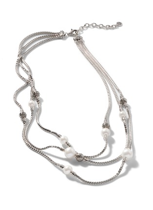  - JOHN HARDY - Classic Chain Sterling Silver Freshwater Pearl Multi Row Necklace — Size 16-18
