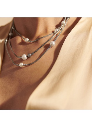  - JOHN HARDY - Classic Chain Sterling Silver Freshwater Pearl Multi Row Necklace — Size 16-18