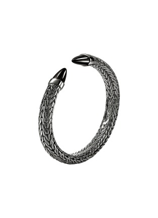 Detail View - Click To Enlarge - JOHN HARDY - Spear 50 Dark Sterling Silver Black Onyx Flex Cuff — Size L