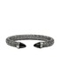 JOHN HARDY Spear 50 Dark Sterling Silver Black Onyx Flex Cuff — Size L