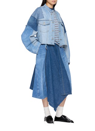 Figure View - Click To Enlarge - QUIITO - Reworked Light Wash Denim Jacket
