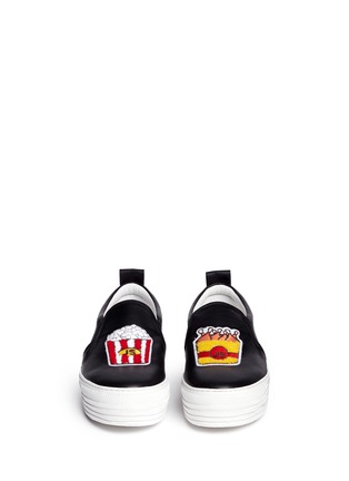 Figure View - Click To Enlarge - JOSHUA SANDERS - 'Popcorn' embroidered leather skate slip-ons