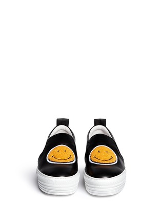 Figure View - Click To Enlarge - JOSHUA SANDERS - 'Smile' double face leather skate flatform slip-ons