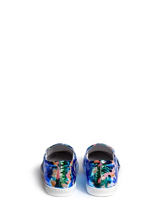 Back View - Click To Enlarge - JOSHUA SANDERS - Holographic camouflage print slip-ons