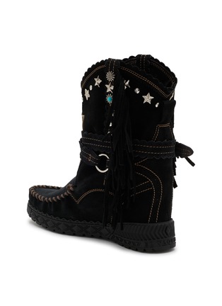  - EL VAQUERO - Arya Studded Suede Wedge Moccasin Boots
