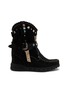 EL VAQUERO Arya Studded Suede Wedge Moccasin Boots