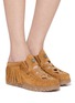 Figure View - Click To Enlarge - EL VAQUERO - Bella Suede Wedge Slip-ons