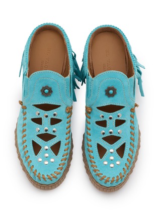 Detail View - Click To Enlarge - EL VAQUERO - Bella Suede Wedge Slip-ons