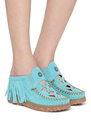 Figure View - Click To Enlarge - EL VAQUERO - Bella Suede Wedge Slip-ons