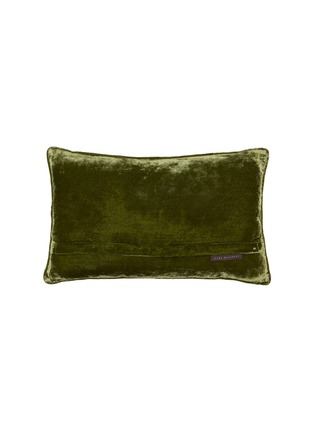 Detail View - Click To Enlarge - ANKE DRECHSEL - Liza Embroidered Cushion — Grass Green