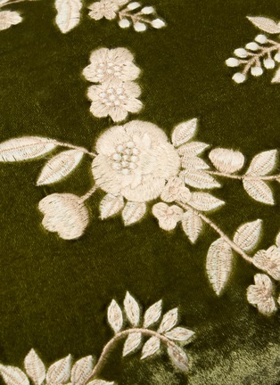 Detail View - Click To Enlarge - ANKE DRECHSEL - Liza Embroidered Cushion — Grass Green