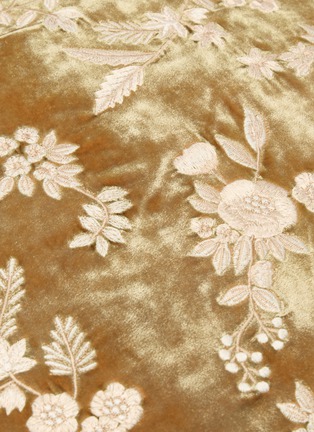 Detail View - Click To Enlarge - ANKE DRECHSEL - Liza Embroidered Cushion — Light Brown