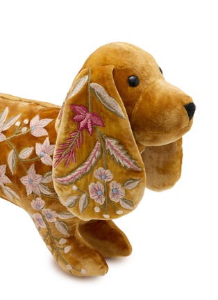 Detail View - Click To Enlarge - ANKE DRECHSEL - Liza Silk Velvet Dachshund — Shaded Oro