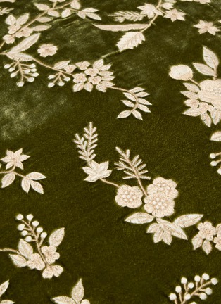 Detail View - Click To Enlarge - ANKE DRECHSEL - Liza Embroidered Cushion — Grass Green