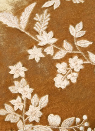 Detail View - Click To Enlarge - ANKE DRECHSEL - Liza Embroidered Cushion — Light Brown