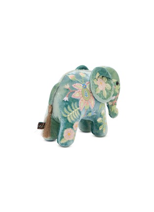 Detail View - Click To Enlarge - ANKE DRECHSEL - Madame Bovary Silk Velvet Mini Elephant — Shaded Lagoon