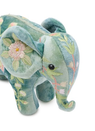 Detail View - Click To Enlarge - ANKE DRECHSEL - Madame Bovary Silk Velvet Mini Elephant — Shaded Lagoon