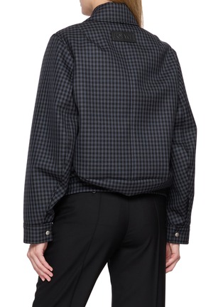 Back View - Click To Enlarge - LOEWE - Gingham Drawstring Hem Jacket
