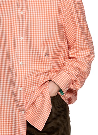  - LOEWE - Long Sleeve Chequered Silk Shirt