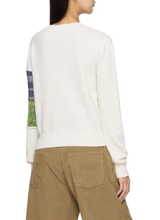 Back View - Click To Enlarge - LOEWE - X Cosima von Bonin Floral Check Panel Wool Sweater