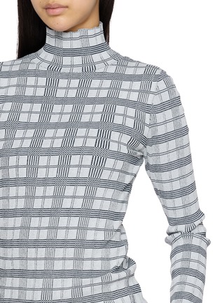  - LOEWE - Long Sleeve Chequered Ribbed Turtleneck Top