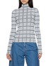 LOEWE Long Sleeve Chequered Ribbed Turtleneck Top