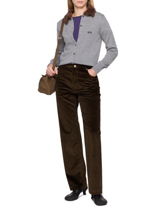 Figure View - Click To Enlarge - LOEWE - Faux Fur Collar Knit Cardigan