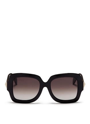 Main View - Click To Enlarge - VALENTINO GARAVANI - Chunky oversize square frame acetate sunglasses