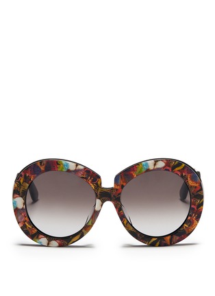 Main View - Click To Enlarge - VALENTINO GARAVANI - 'Camubutterfly' oversize round acetate sunglasses