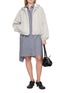 Figure View - Click To Enlarge - LOEWE - Chequered Cape Panel Shirt Dress
