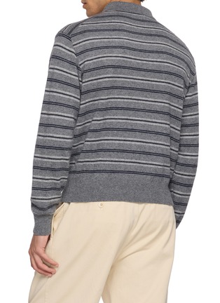 Back View - Click To Enlarge - DUNST - Striped Knit Polo Sweater