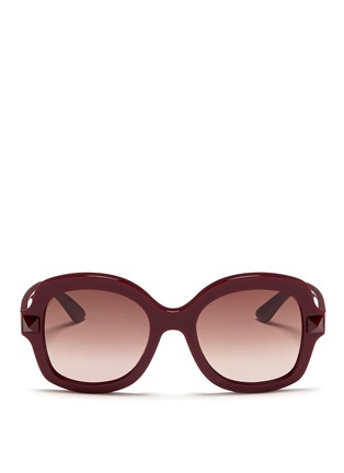 Main View - Click To Enlarge - VALENTINO GARAVANI - Matte 'Rockstud' acetate sunglasses