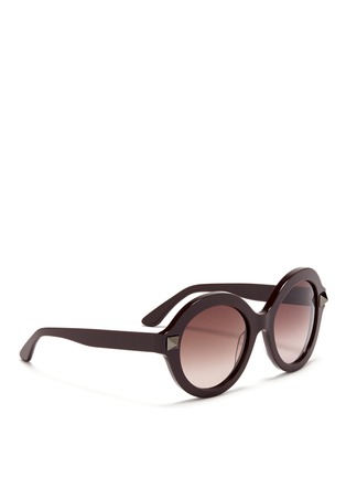 Figure View - Click To Enlarge - VALENTINO GARAVANI - 'Rockstud' oversize round frame acetate sunglasses