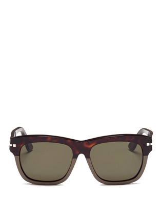 Main View - Click To Enlarge - VALENTINO GARAVANI - 'Rockstud' tortoiseshell brow bar acetate sunglasses