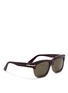 Figure View - Click To Enlarge - VALENTINO GARAVANI - 'Rockstud' tortoiseshell brow bar acetate sunglasses