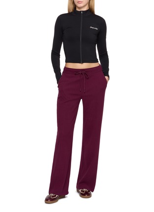 Figure View - Click To Enlarge - BEYOND YOGA - Breathe Easy Ribbed Wide Leg Pants