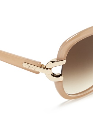 Detail View - Click To Enlarge - CHLOÉ - 'Brunelle' link hinge suspended lens sunglasses