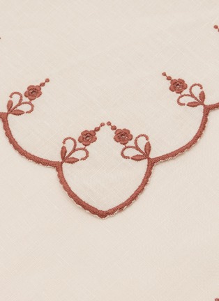 Detail View - Click To Enlarge - BORGO DELLE TOVAGLIE - Carlotta Embroidered Linen Napkin — Sale Marino/Terracotta
