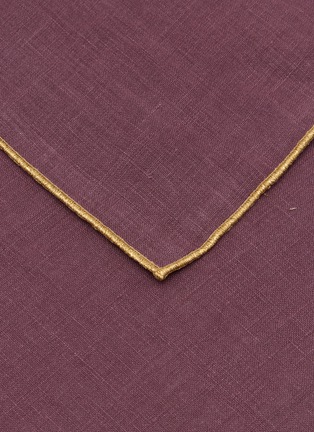 Detail View - Click To Enlarge - BORGO DELLE TOVAGLIE - Filo Linen Napkin — Pruno/Gold