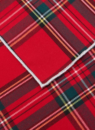 Detail View - Click To Enlarge - BORGO DELLE TOVAGLIE - Filo Linen Napkin — Scozzese Rosso/Silver