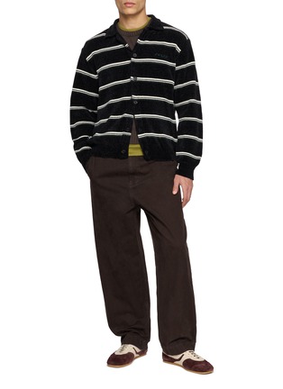 Figure View - Click To Enlarge - SOLID HOMME - Striped Collared Cardigan