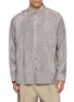 SOLID HOMME Long Sleeve Textured Striped Shirt