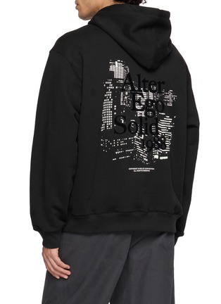 Back View - Click To Enlarge - SOLID HOMME - Logo Print Hoodie